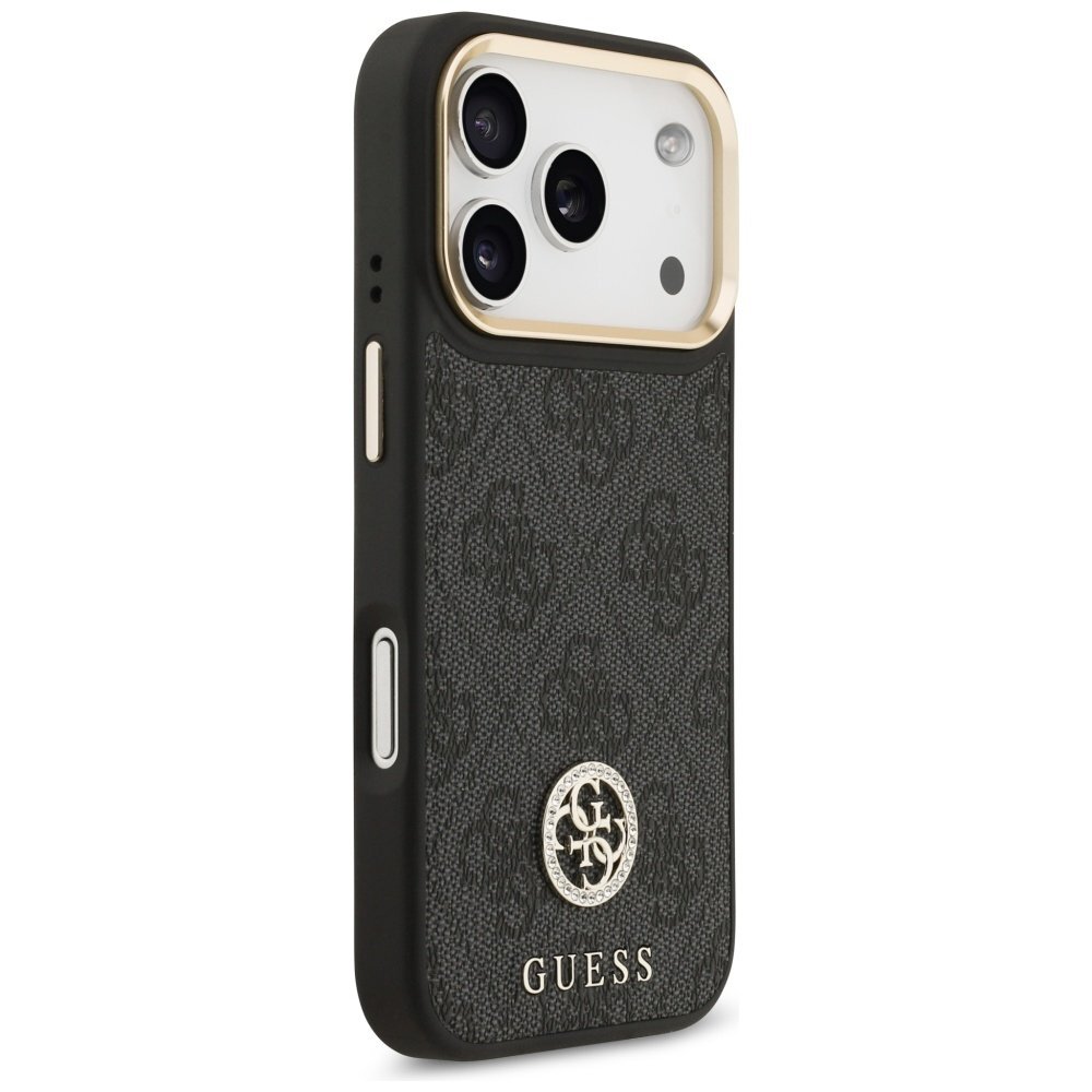 iPhone 17 Pro Guess 4G Strass Logo & Big Strap Metal Buttons MagSafe dėklas – juodas 3 iPhone 17 Pro Guess 4G Strass Logo & Big Strap Metal Buttons MagSafe dėklas – juodas 3