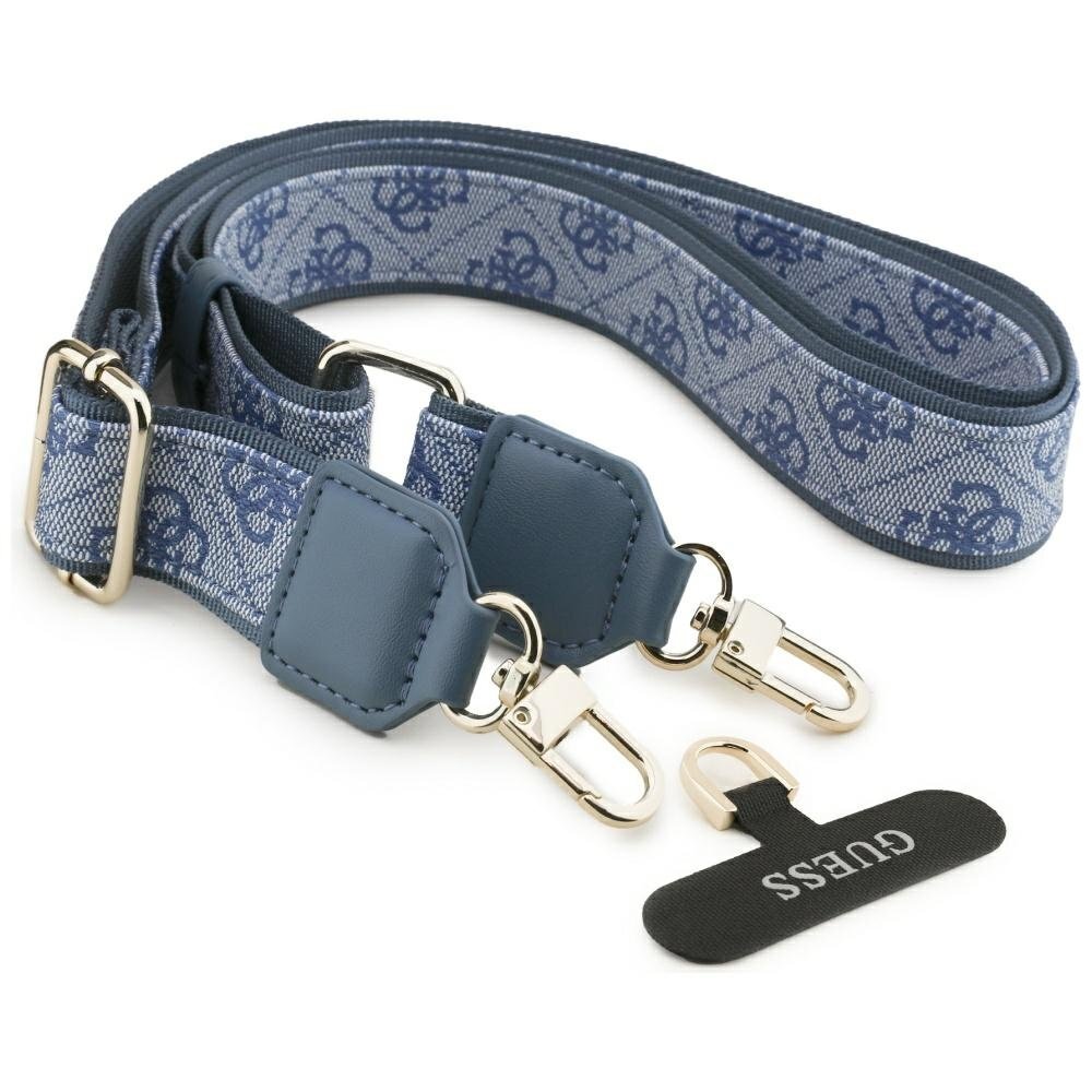 iPhone 17 Pro Guess 4G Strass Logo & Big Strap Metal Buttons MagSafe dėklas – mėlynas 7