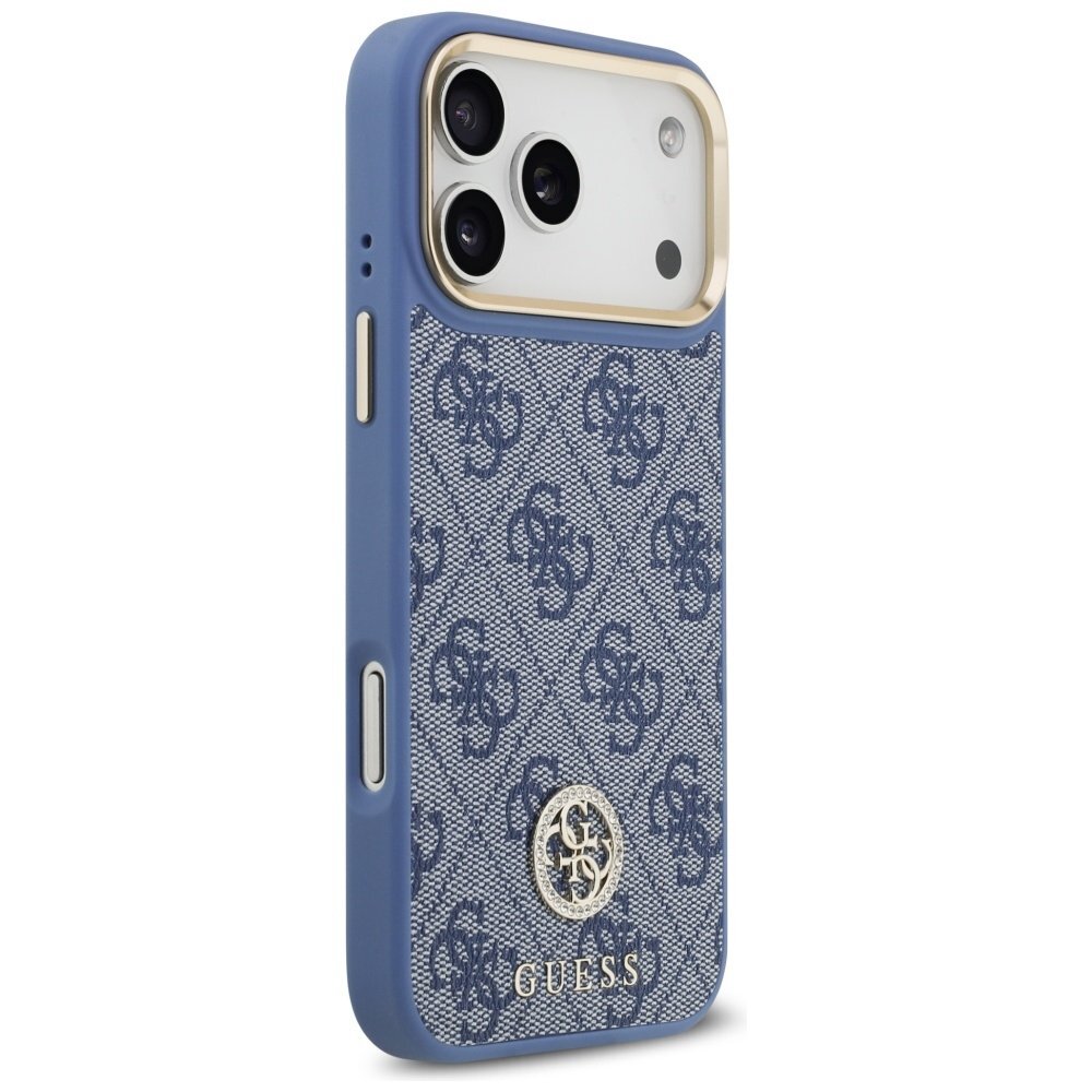 iPhone 17 Pro Max Guess 4G Strass Logo & Big Strap Metal Buttons MagSafe dėklas – mėlynas 3 iPhone 17 Pro Max Guess 4G Strass Logo & Big Strap Metal Buttons MagSafe dėklas – mėlynas 3