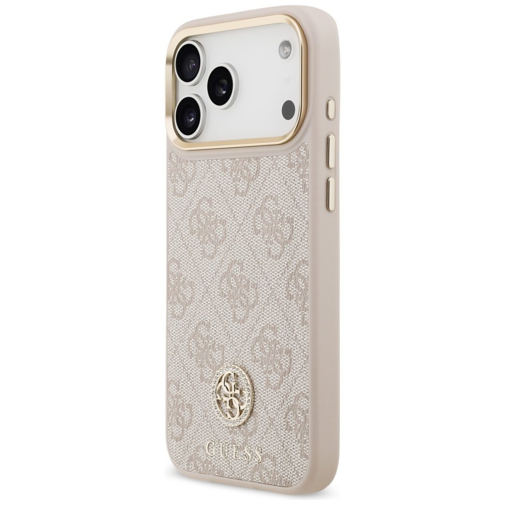 iPhone 17 Pro Max dėklas Guess 4G Strass Logo & Big Strap Metal Buttons MagSafe – rožinis 1 iPhone 17 Pro Max dėklas Guess 4G Strass Logo & Big Strap Metal Buttons MagSafe – rožinis 1