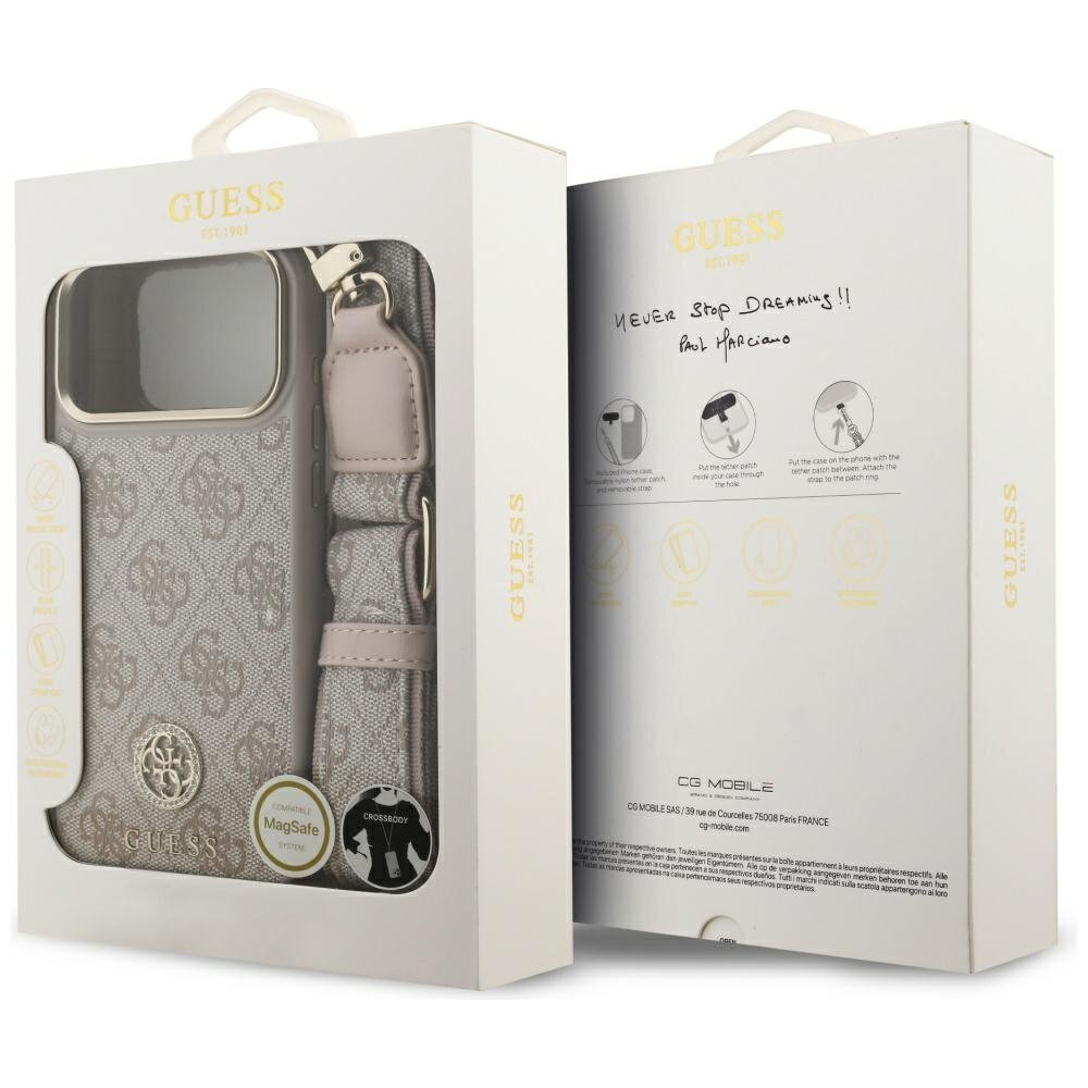 iPhone 17 Pro Max dėklas Guess 4G Strass Logo & Big Strap Metal Buttons MagSafe – rožinis 8 iPhone 17 Pro Max dėklas Guess 4G Strass Logo & Big Strap Metal Buttons MagSafe – rožinis 8