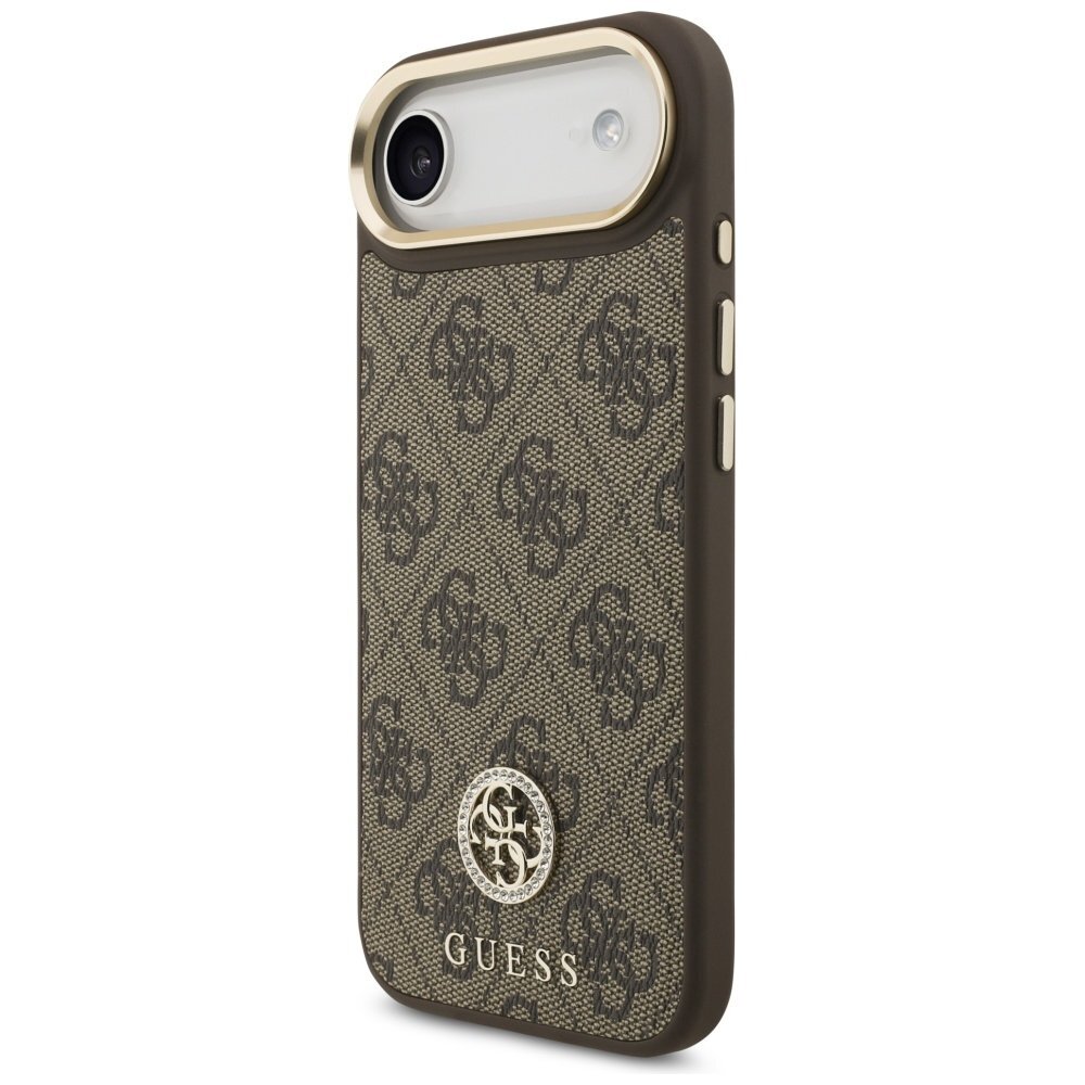 iPhone Air Guess 4G Strass Logo & Big Strap Metal Buttons MagSafe dėklas – rudas 1