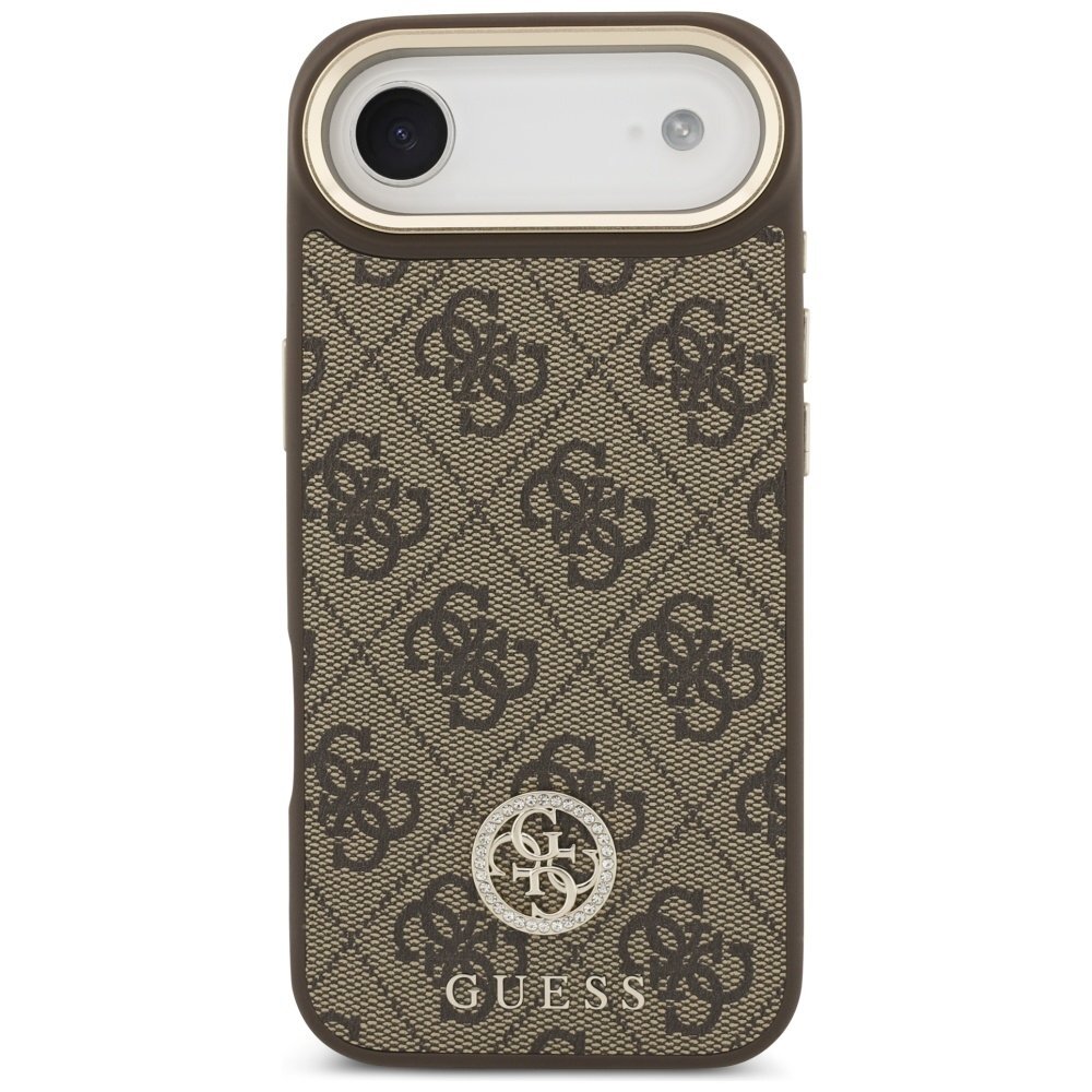 iPhone Air Guess 4G Strass Logo & Big Strap Metal Buttons MagSafe dėklas – rudas 2