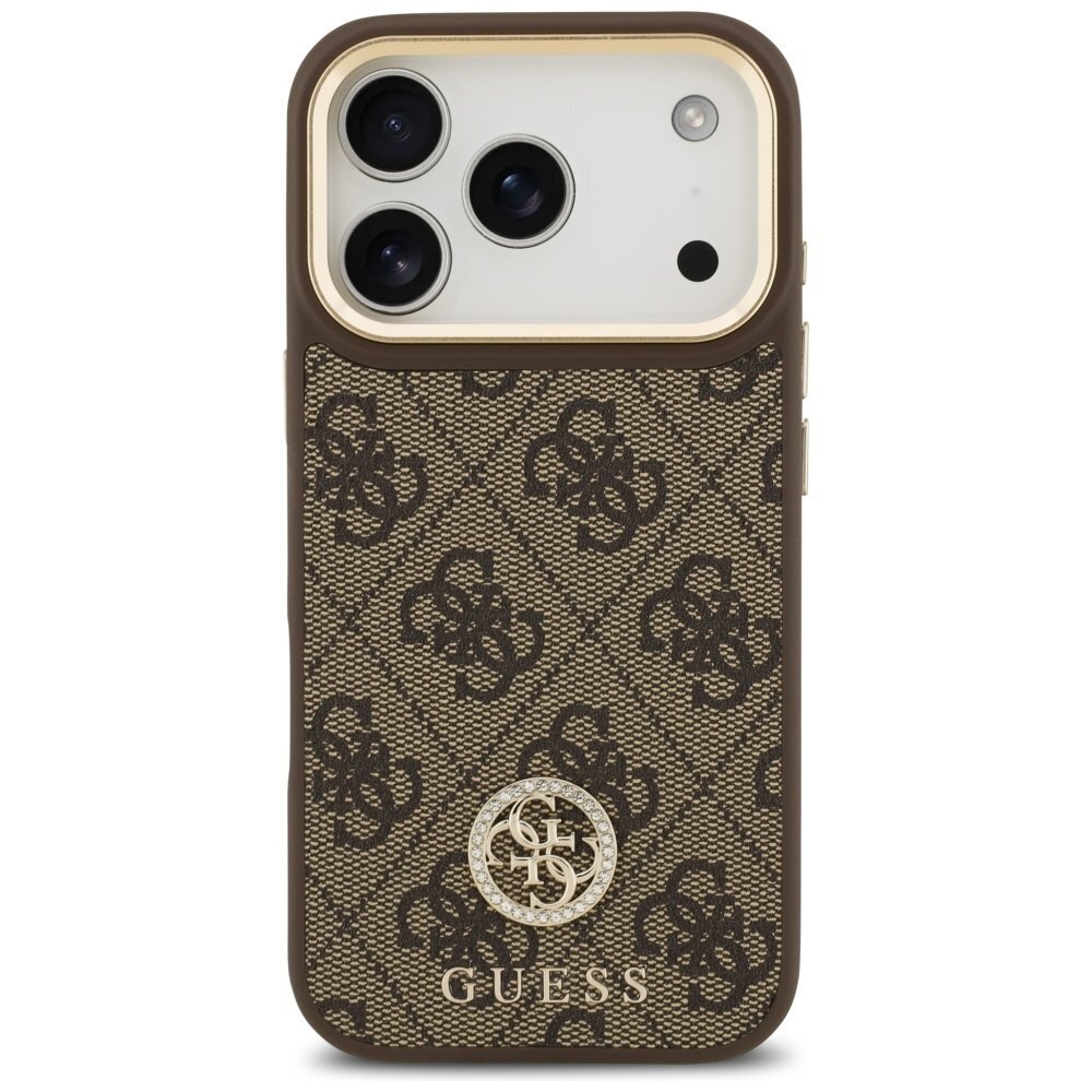 iPhone 17 Pro dėklas Guess 4G Strass Logo, MagSafe – rudas 2 iPhone 17 Pro dėklas Guess 4G Strass Logo, MagSafe – rudas 2