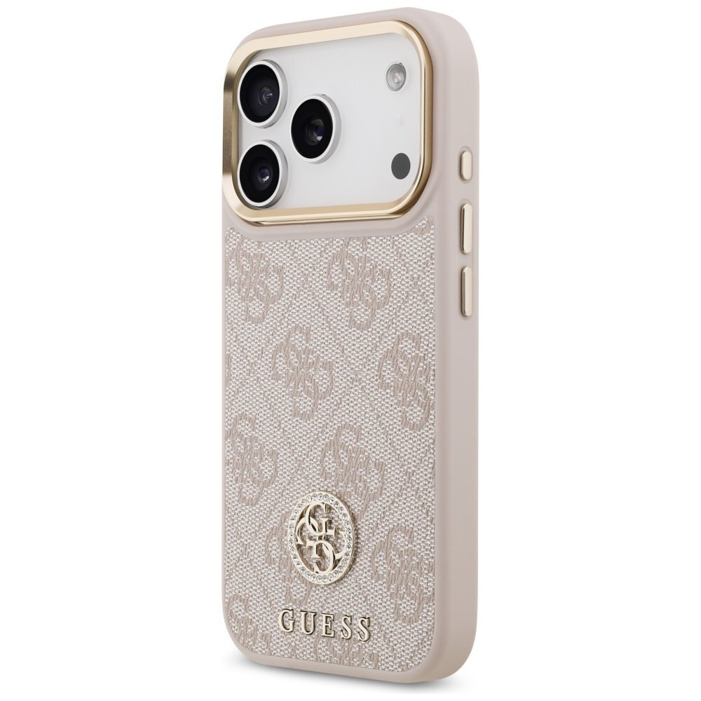 iPhone 17 Pro dėklas Guess 4G Strass Logo, MagSafe – rožinis 1