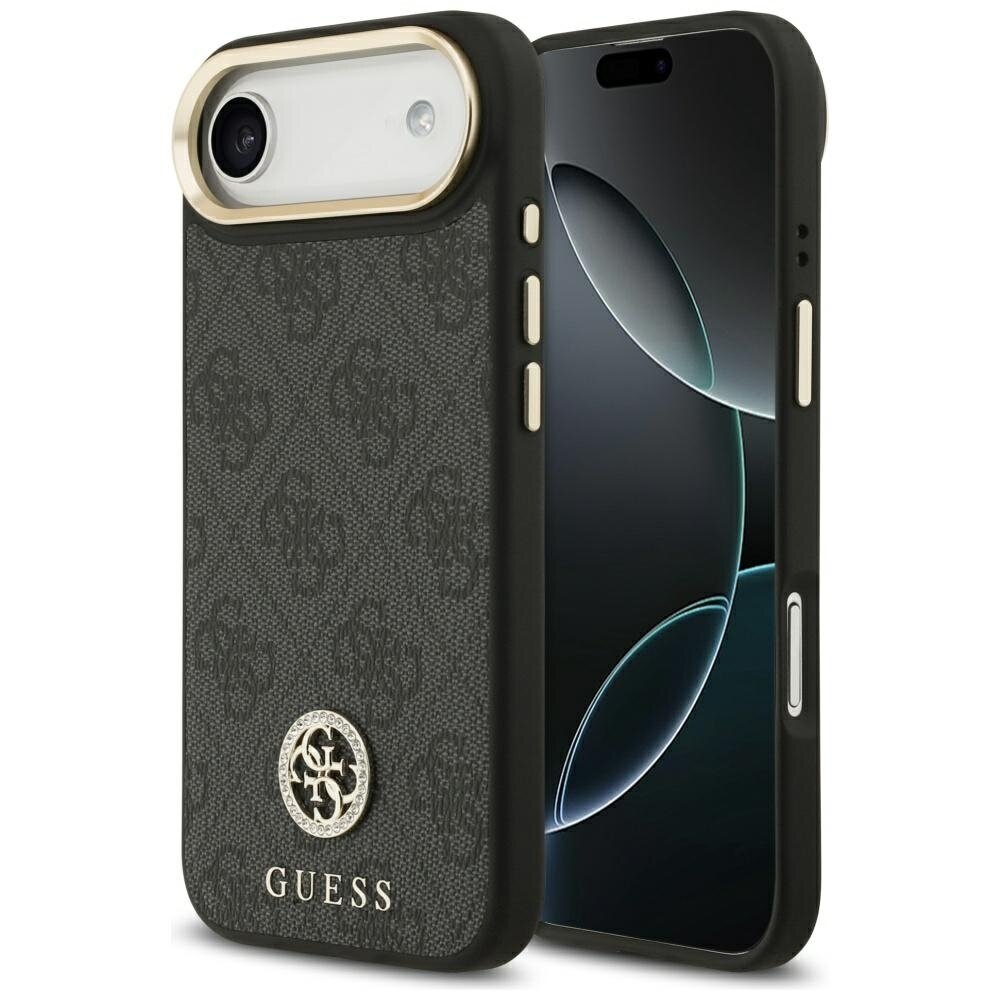 iPhone Air Guess 4G Strass Logo MagSafe dėklas – juodas