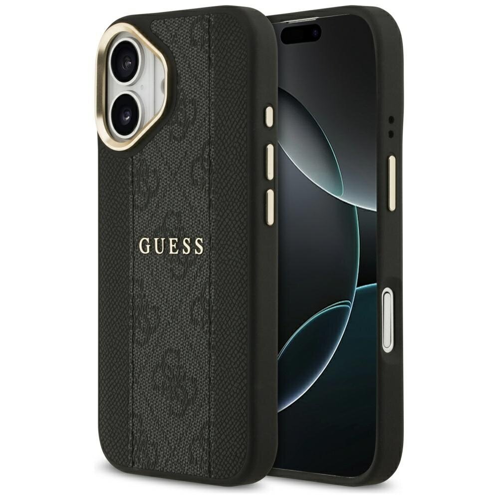 iPhone 17 Guess 4G Stripe MagSafe dėklas – juodas