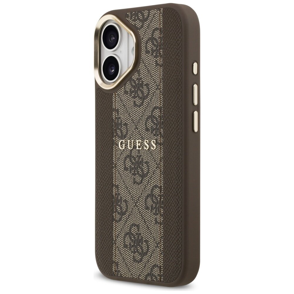 iPhone 17 Guess 4G Stripe MagSafe dėklas – rudas 1 iPhone 17 Guess 4G Stripe MagSafe dėklas – rudas 1