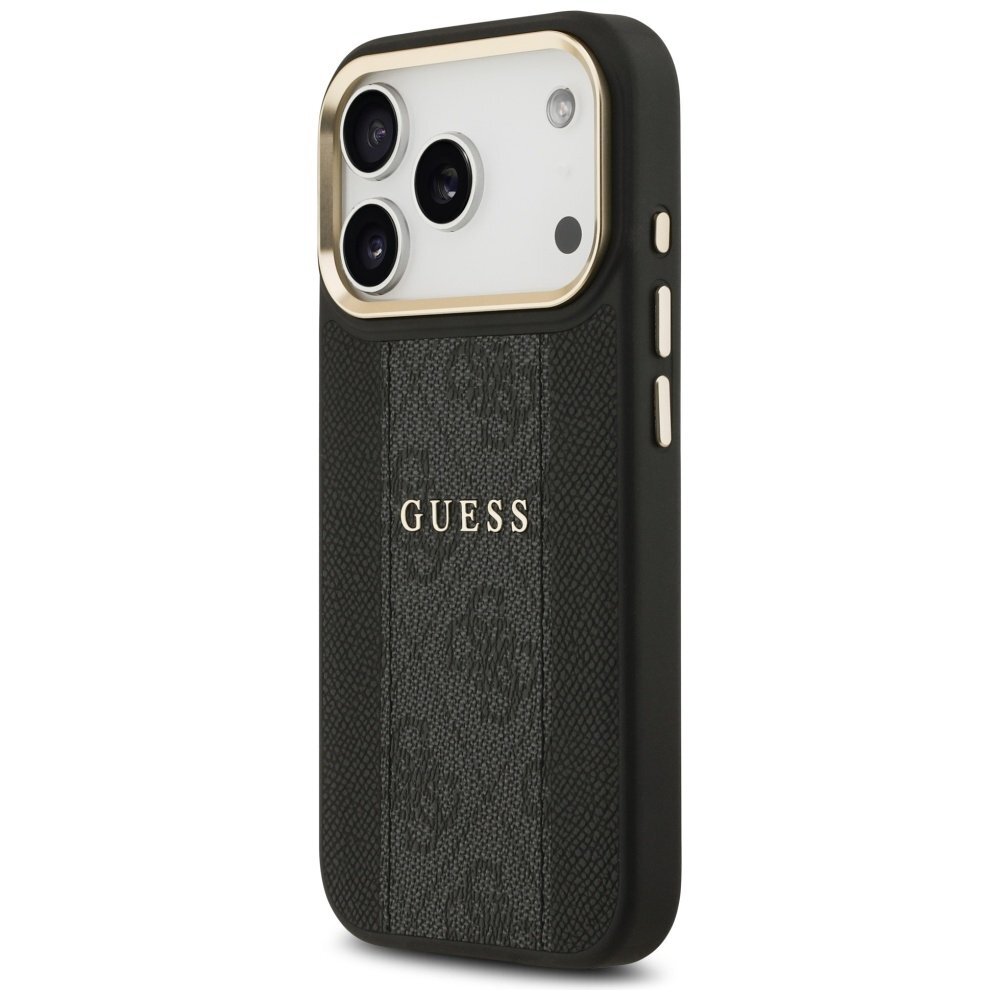 iPhone 17 Pro dėklas Guess 4G Stripe MagSafe – juodas 1 iPhone 17 Pro dėklas Guess 4G Stripe MagSafe – juodas 1