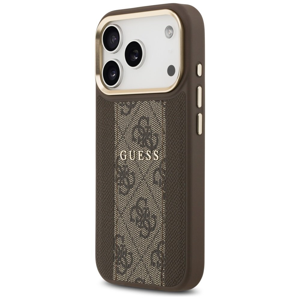 iPhone 17 Pro Guess 4G Stripe dėklas su MagSafe – rudas 1 iPhone 17 Pro Guess 4G Stripe dėklas su MagSafe – rudas 1