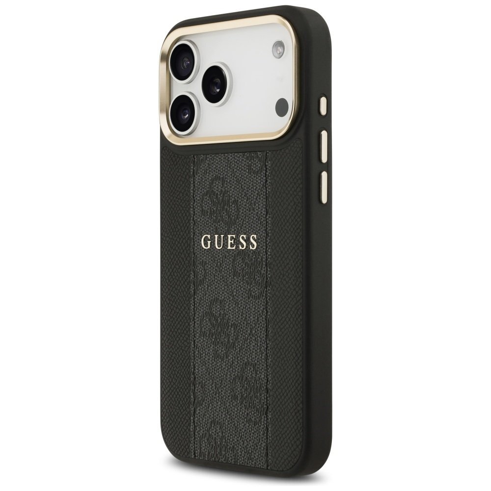 iPhone 17 Pro Max Guess 4G Stripe MagSafe dėklas – juodas 1 iPhone 17 Pro Max Guess 4G Stripe MagSafe dėklas – juodas 1