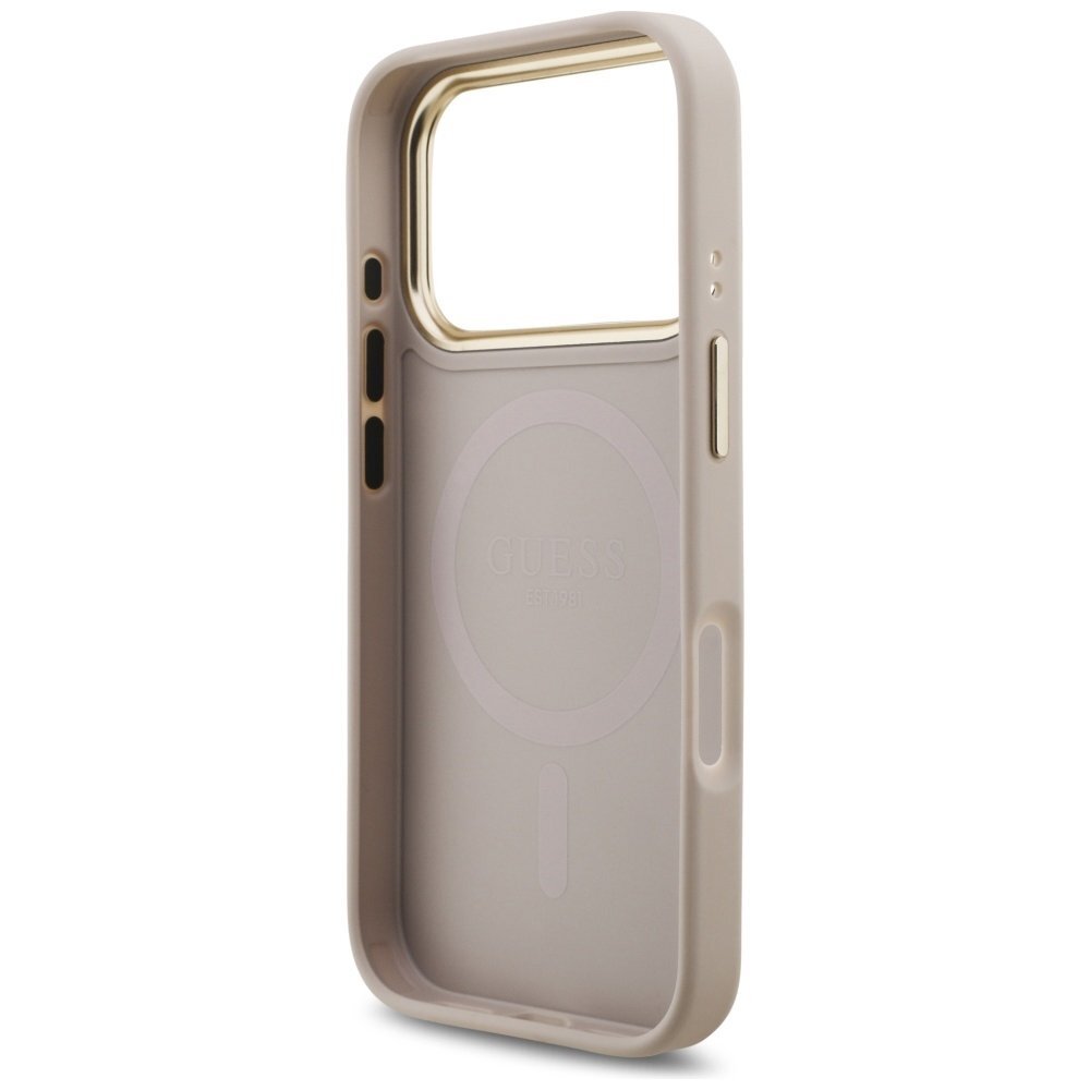 iPhone 17 Pro Guess 4G Stripe MagSafe dėklas – rožinis 6 iPhone 17 Pro Guess 4G Stripe MagSafe dėklas – rožinis 6