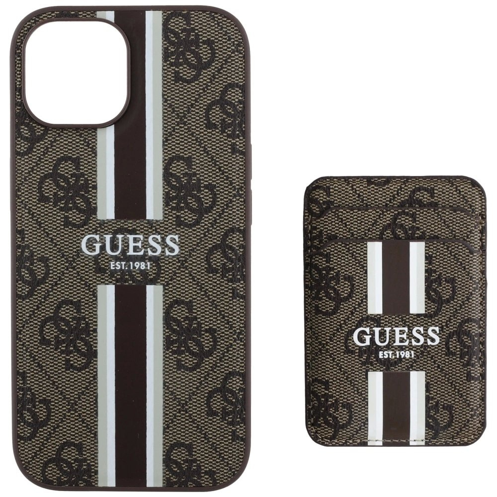 Guess 4G Stripes Dėklas with Magsafe Piniginės tipo skirtas iPhone 15 Rudas 3 Guess 4G Stripes Dėklas with Magsafe Piniginės tipo skirtas iPhone 15 Rudas 3