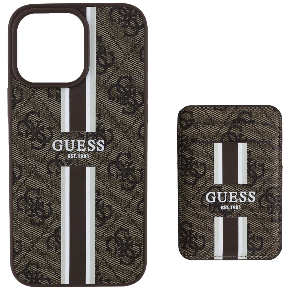 Guess 4G Stripes Dėklas with Magsafe Piniginės tipo skirtas iPhone 16 Pro Max Rudas 2 Guess 4G Stripes Dėklas with Magsafe Piniginės tipo skirtas iPhone 16 Pro Max Rudas 2
