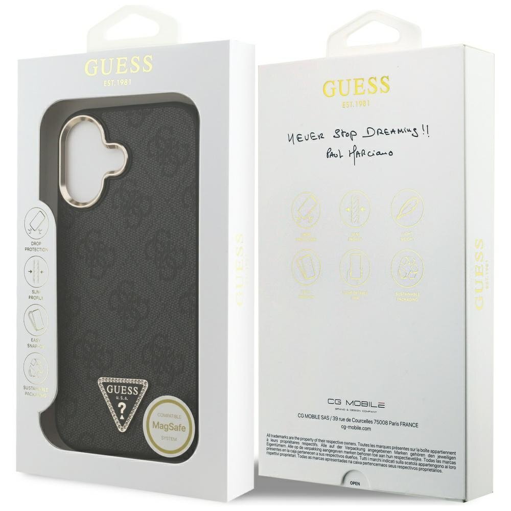 iPhone 17 dėklas Guess 4G Triangle Logo, MagSafe – juodas/auksinis 7 iPhone 17 dėklas Guess 4G Triangle Logo, MagSafe – juodas/auksinis 7