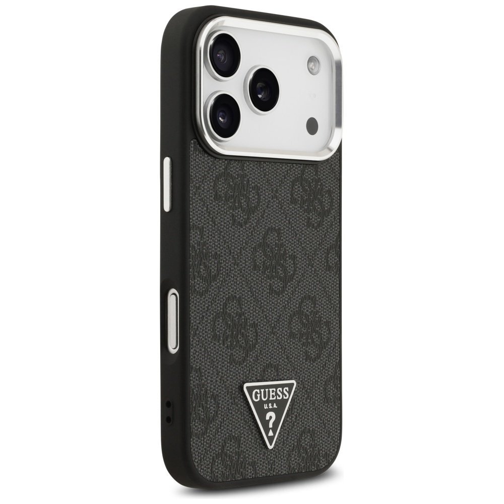 iPhone 17 Pro Guess 4G Triangle Logo MagSafe dėklas – juodas 3