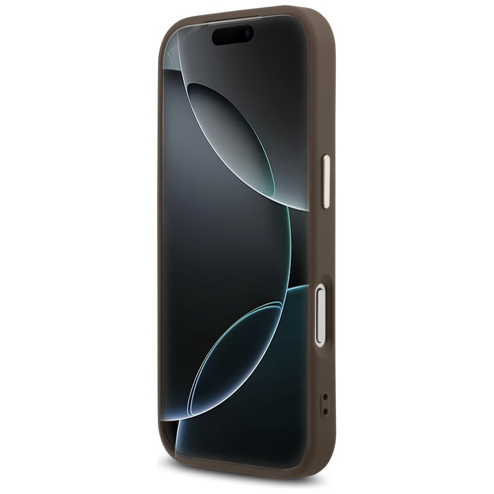 iPhone 17 Pro dėklas Guess 4G Triangle Logo, MagSafe – rudas ir auksinis 4 iPhone 17 Pro dėklas Guess 4G Triangle Logo, MagSafe – rudas ir auksinis 4