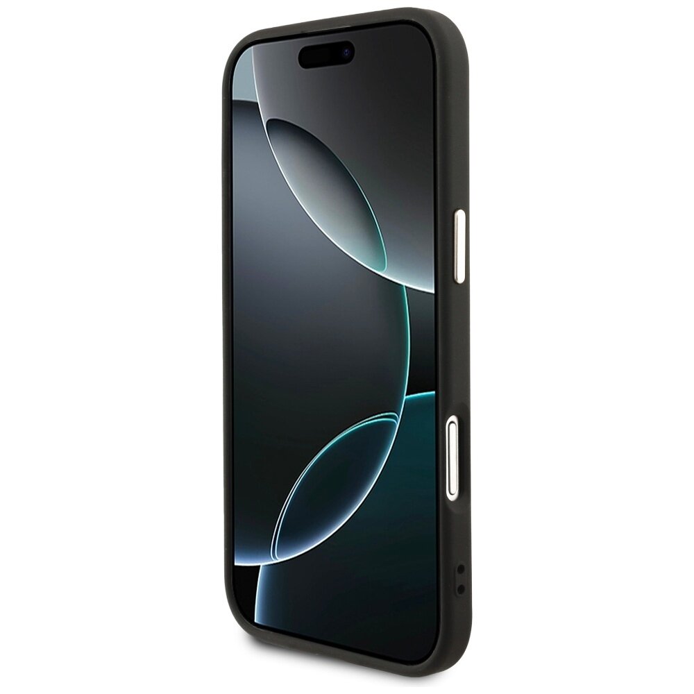 iPhone Air Guess 4G Triangle Logo MagSafe dėklas – juodas ir auksinis 4