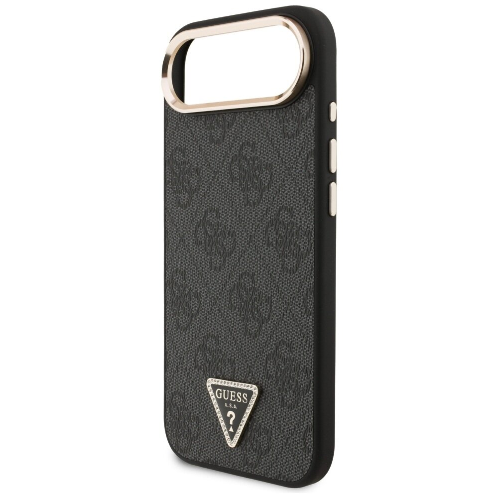 iPhone Air Guess 4G Triangle Logo MagSafe dėklas – juodas ir auksinis 5