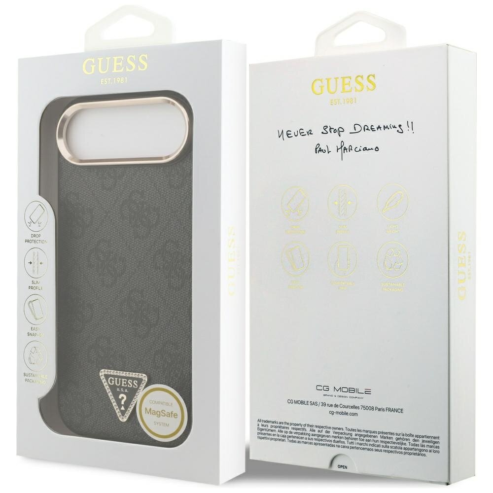 iPhone Air Guess 4G Triangle Logo MagSafe dėklas – juodas ir auksinis 7 iPhone Air Guess 4G Triangle Logo MagSafe dėklas – juodas ir auksinis 7