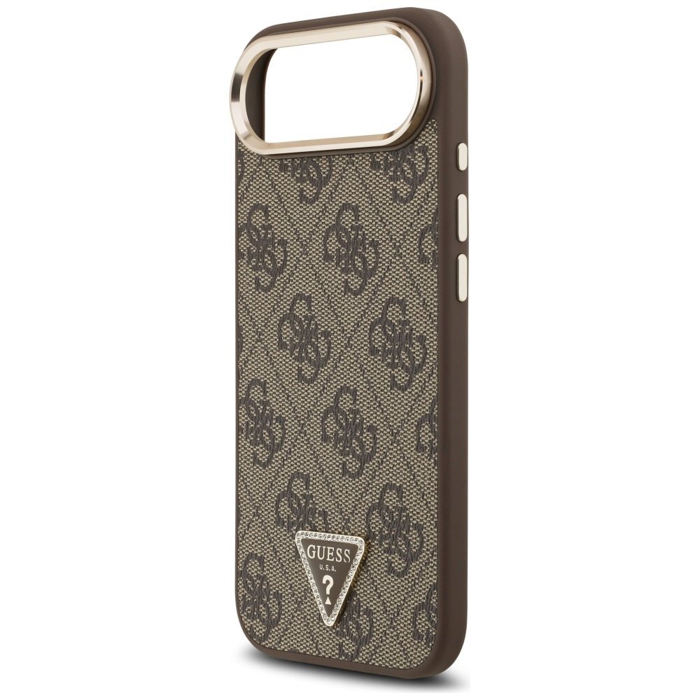 iPhone Air Guess 4G Triangle Logo MagSafe dėklas – rudas / auksinis 5