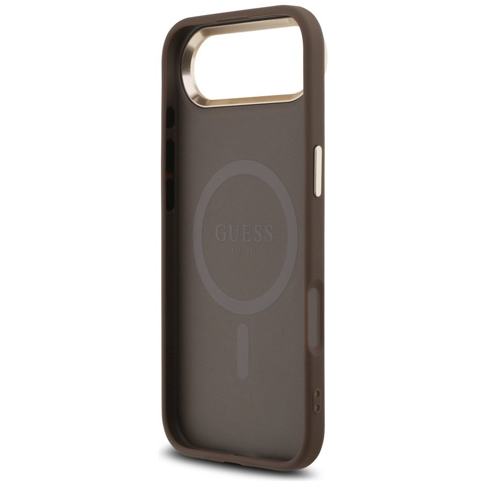 iPhone Air Guess 4G Triangle Logo MagSafe dėklas – rudas / auksinis 6 iPhone Air Guess 4G Triangle Logo MagSafe dėklas – rudas / auksinis 6