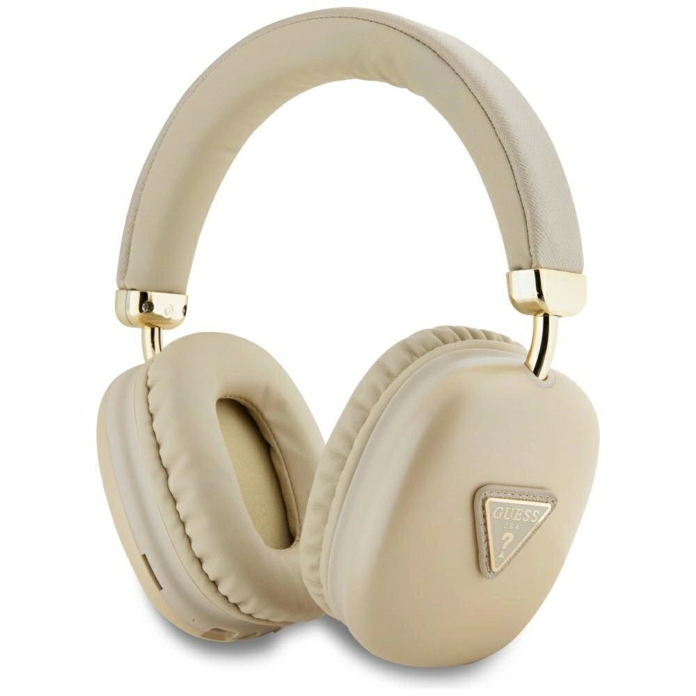 Belaidės ausinės Guess Bluetooth 5.3 Metallic Triangle Logo Over-Ear – auksinės Belaidės ausinės Guess Bluetooth 5.3 Metallic Triangle Logo Over-Ear – auksinės