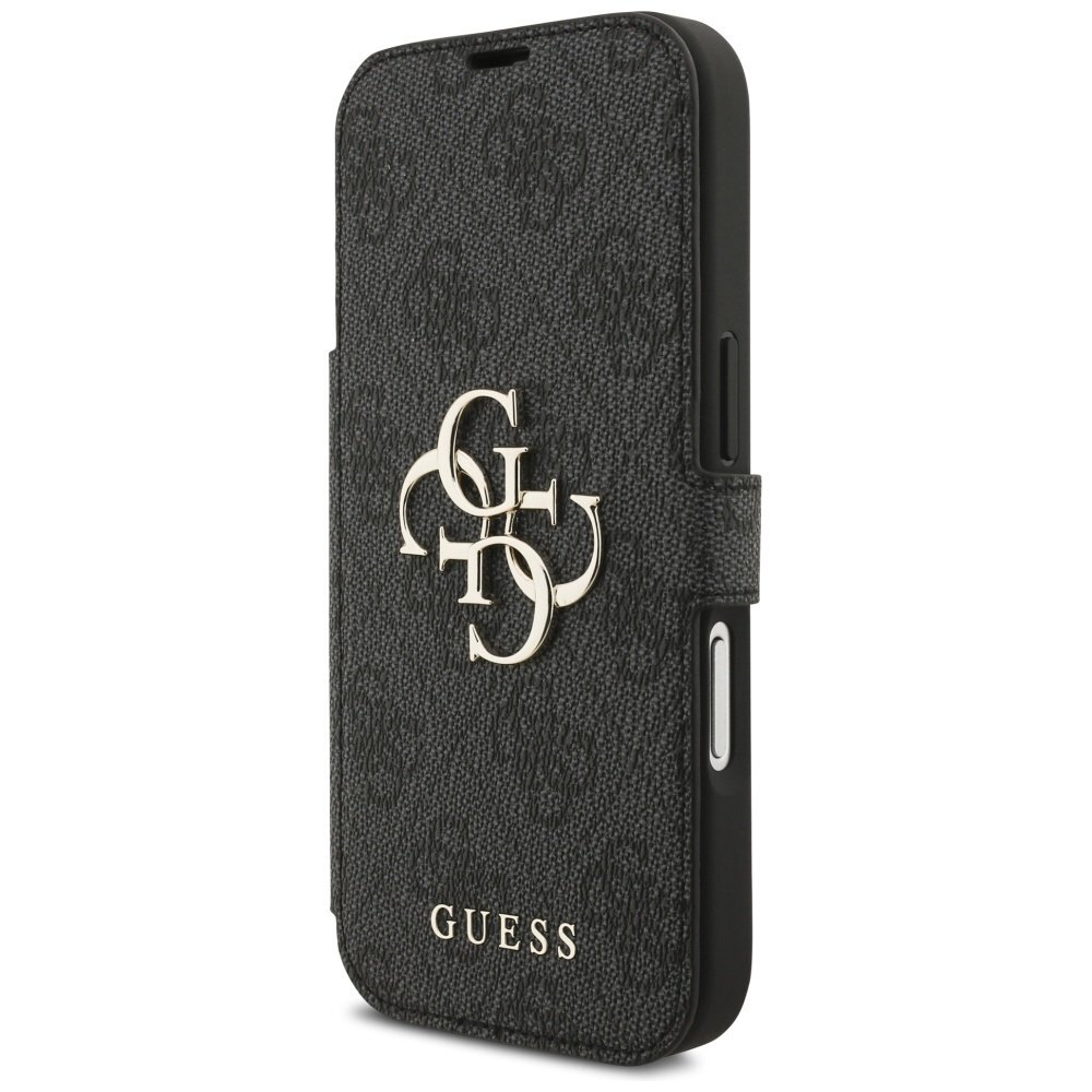iPhone 17 Pro Guess Book 4G Metal Logo dėklas – juodas 1 iPhone 17 Pro Guess Book 4G Metal Logo dėklas – juodas 1