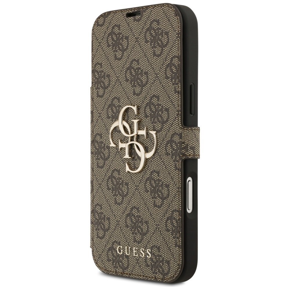 iPhone 17 Pro Max dėklas Guess Book 4G Metal Logo – rudas 1