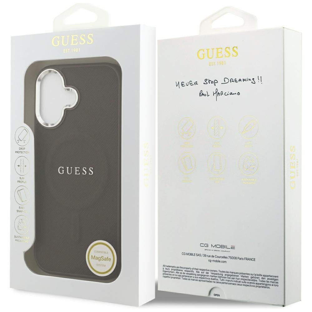 iPhone 17 Guess Classic Logo MagSafe dėklas – rudas 7 iPhone 17 Guess Classic Logo MagSafe dėklas – rudas 7