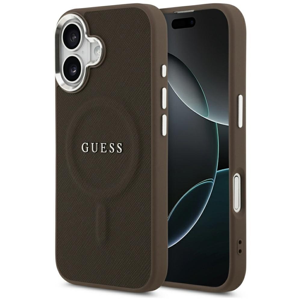 iPhone 17 Guess Classic Logo MagSafe dėklas – rudas