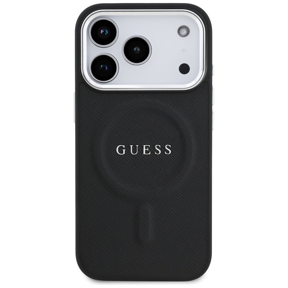 iPhone 17 Pro Guess Classic Logo MagSafe dėklas – juodas 2 iPhone 17 Pro Guess Classic Logo MagSafe dėklas – juodas 2