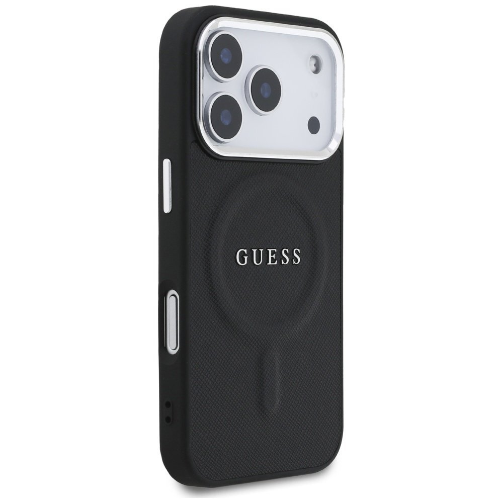 iPhone 17 Pro Guess Classic Logo MagSafe dėklas – juodas 3