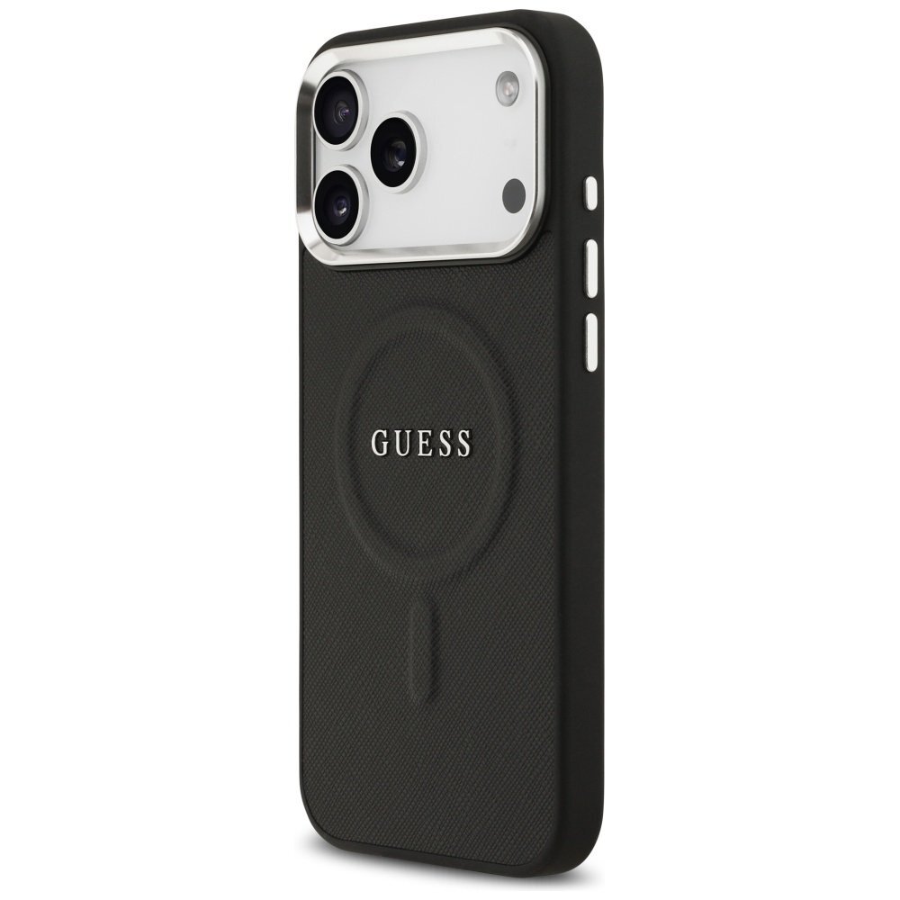 iPhone 17 Pro Max Guess Classic Logo MagSafe dėklas – juodas 1