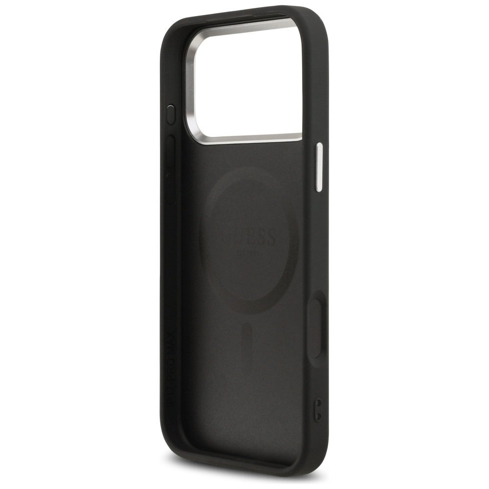 iPhone 17 Pro Max Guess Classic Logo MagSafe dėklas – juodas 6
