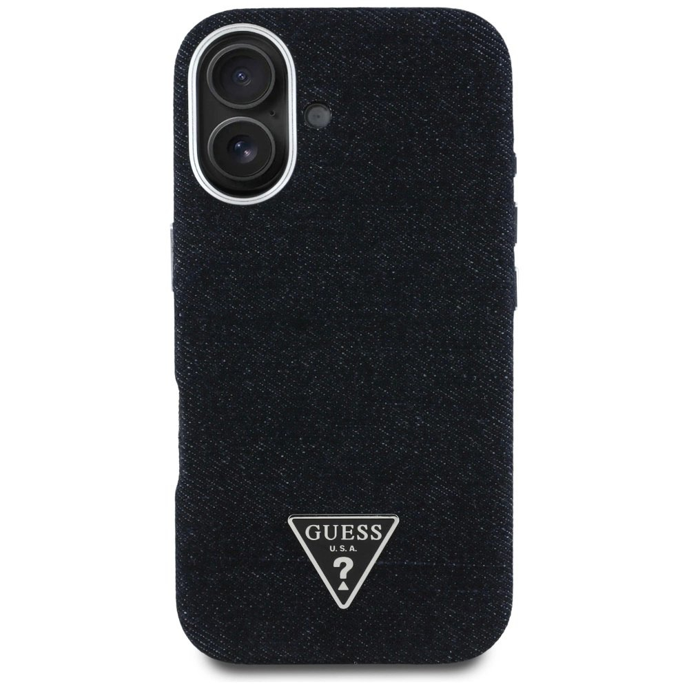 iPhone 16 – Guess Denim Triangle Logo MagSafe dėklas - Juodas 2 iPhone 16 – Guess Denim Triangle Logo MagSafe dėklas - Juodas 2