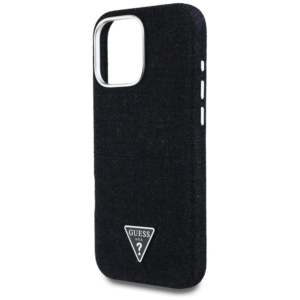 iPhone 16 Pro – Guess Denim Triangle Logo MagSafe dėklas - Juodas 5 iPhone 16 Pro – Guess Denim Triangle Logo MagSafe dėklas - Juodas 5