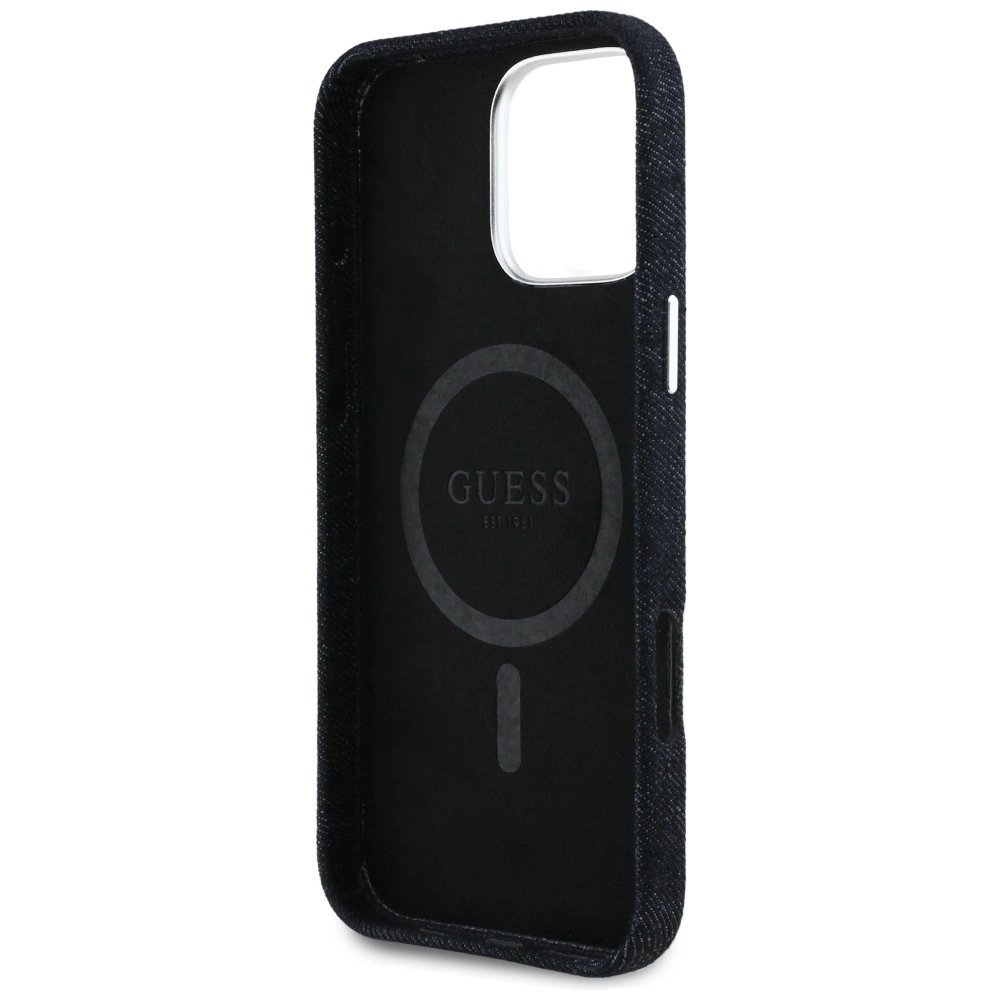 iPhone 16 Pro – Guess Denim Triangle Logo MagSafe dėklas - Juodas 6 iPhone 16 Pro – Guess Denim Triangle Logo MagSafe dėklas - Juodas 6