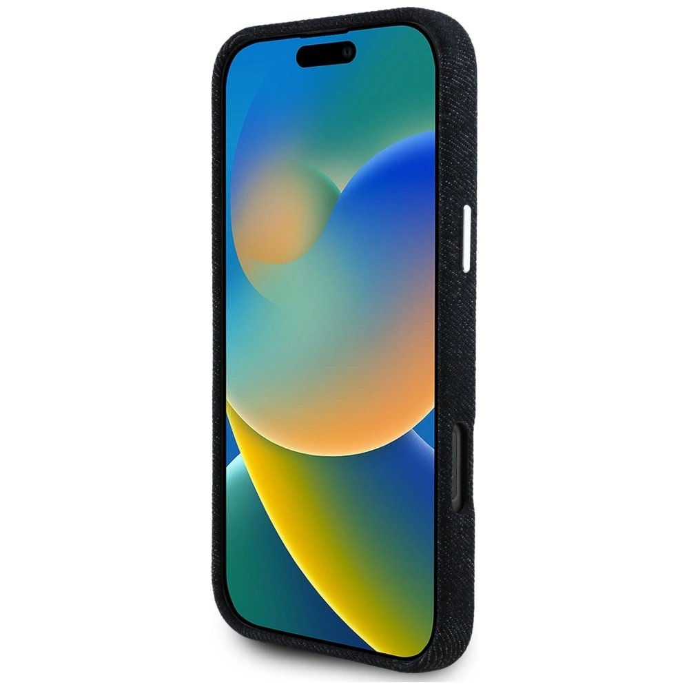 iPhone 16 Pro Max – Guess Denim Triangle Logo MagSafe dėklas - Juodas 4 iPhone 16 Pro Max – Guess Denim Triangle Logo MagSafe dėklas - Juodas 4
