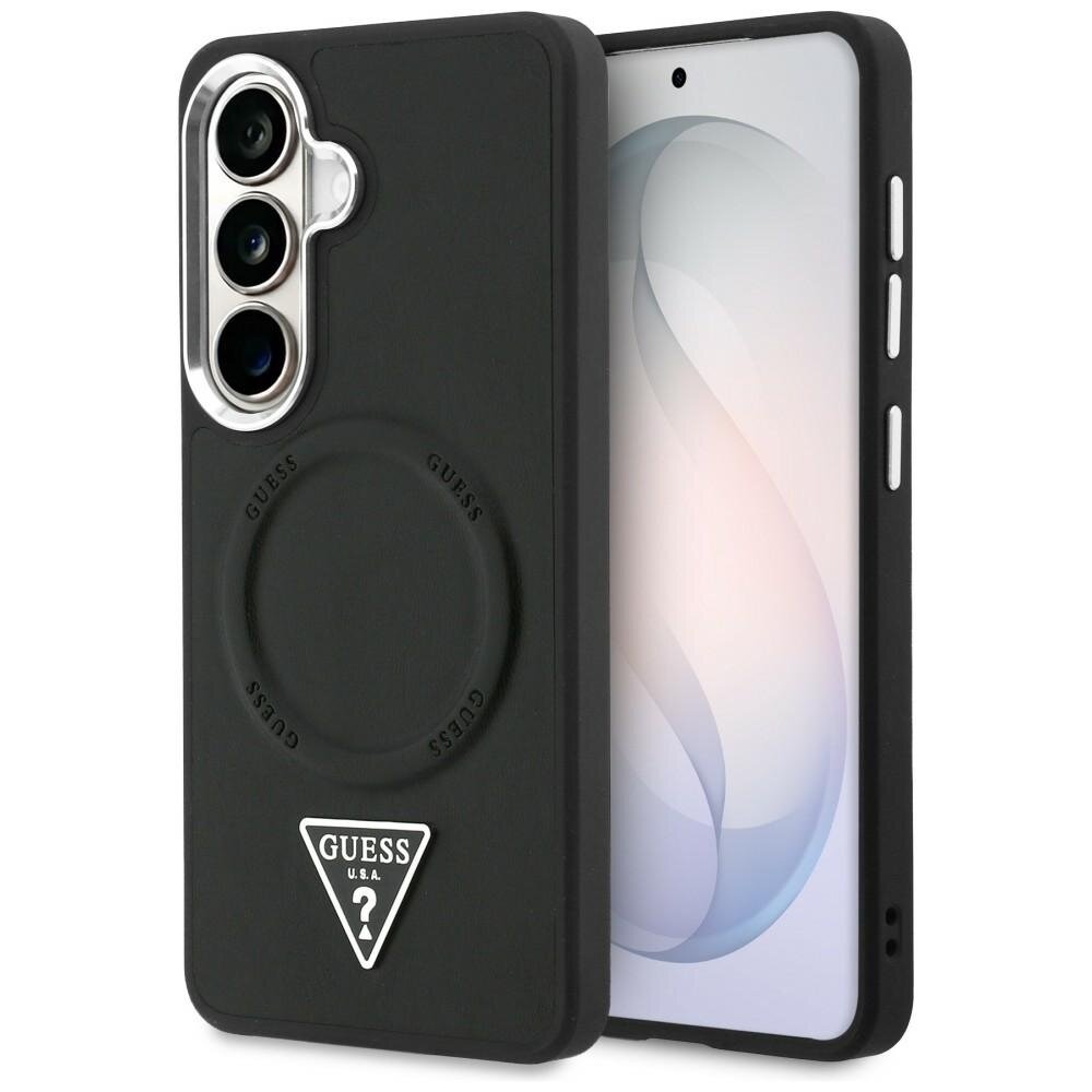 Samsung Galaxy S26 Guess Embossed Ring Triangle Logo MagSafe dėklas – juodas