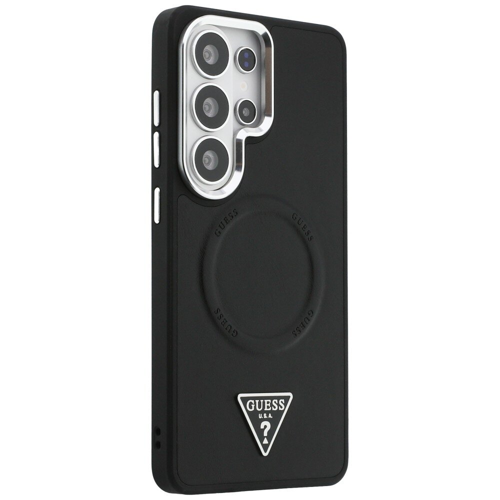 Samsung Galaxy S26 Ultra Guess Embossed Ring Triangle Logo MagSafe dėklas – juodas 3 Samsung Galaxy S26 Ultra Guess Embossed Ring Triangle Logo MagSafe dėklas – juodas 3