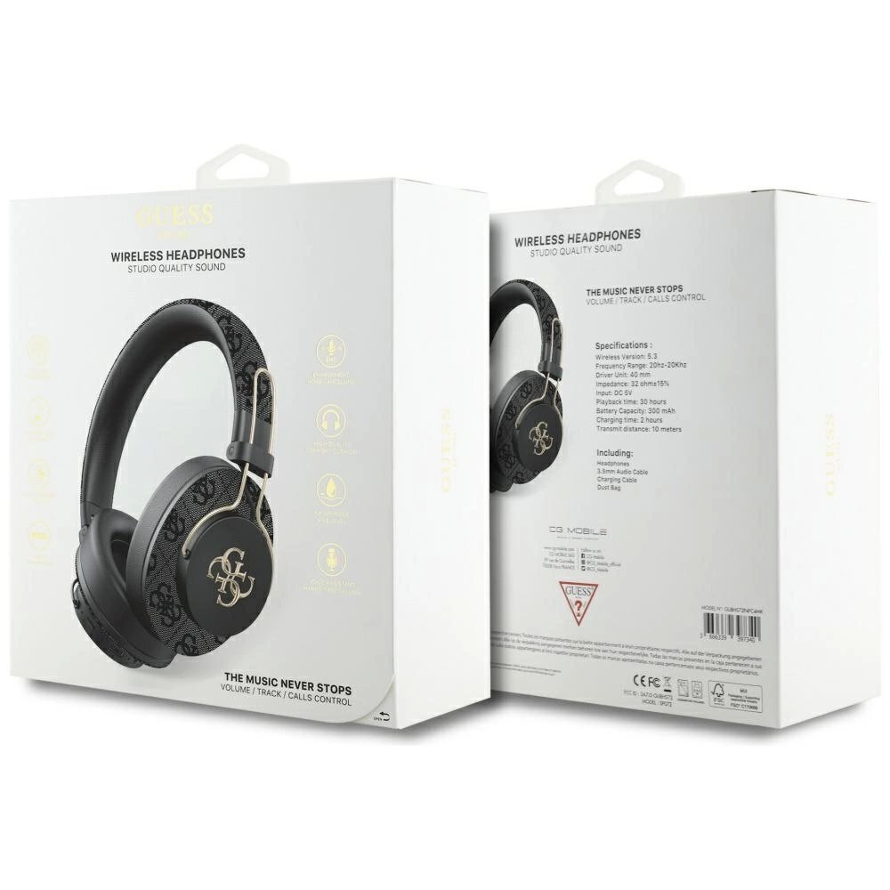 Belaidės ausinės Guess ENC Metal 4G Over-Ear – juodos 4 Belaidės ausinės Guess ENC Metal 4G Over-Ear – juodos 4