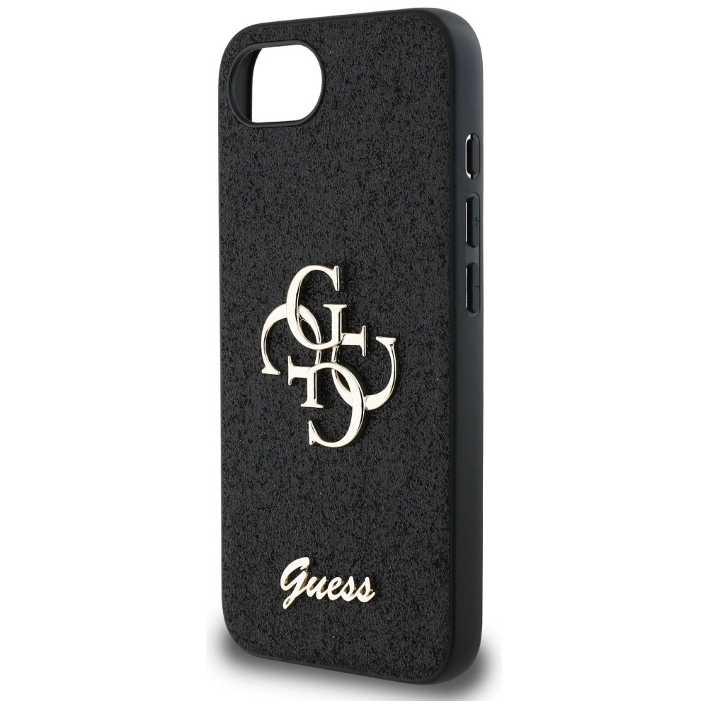 Guess Fixed Glitter Big 4G Dėklas skirtas iPhone 16e - Juodas 5