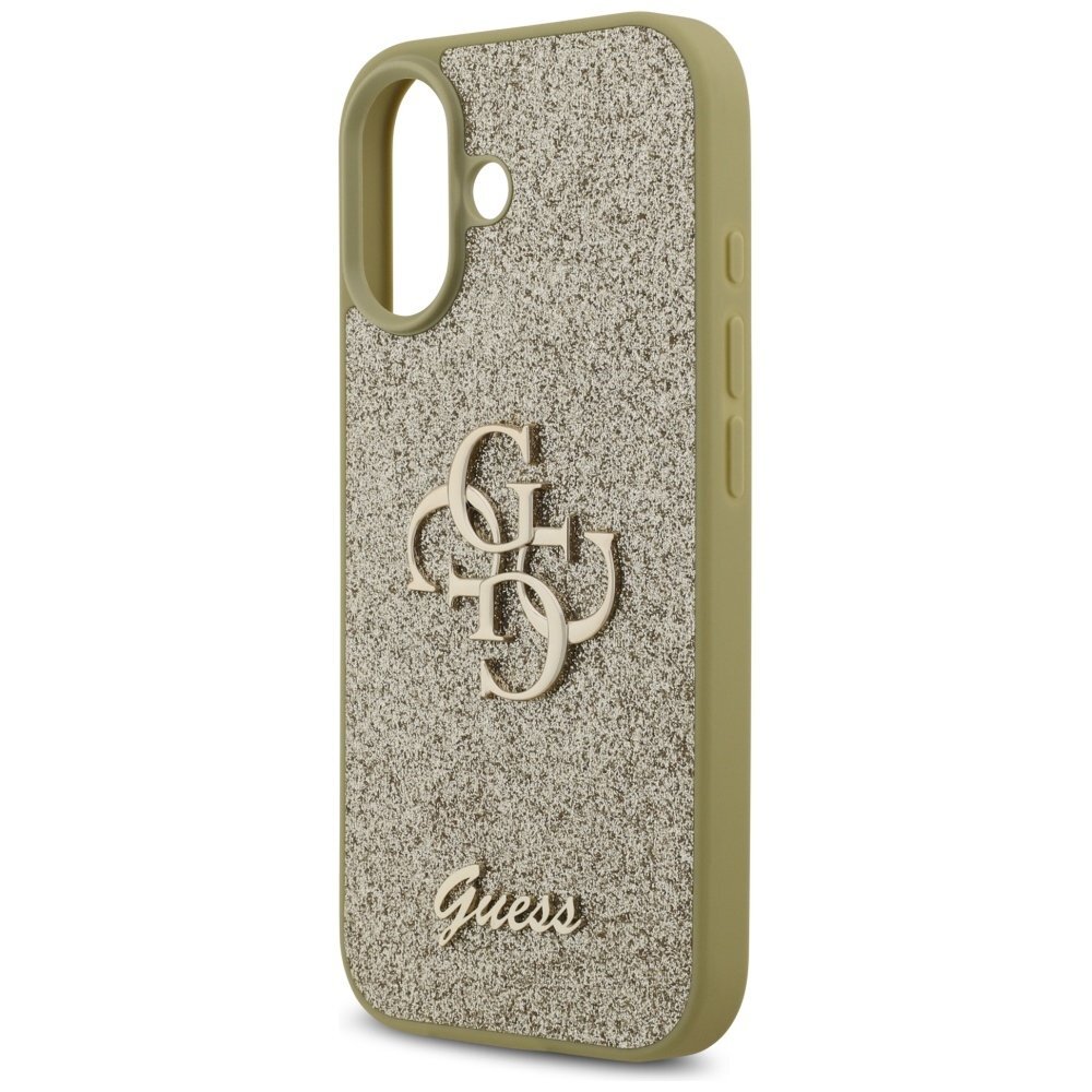 iPhone 17 dėklas Guess Fixed Glitter Big 4G – auksinis 5