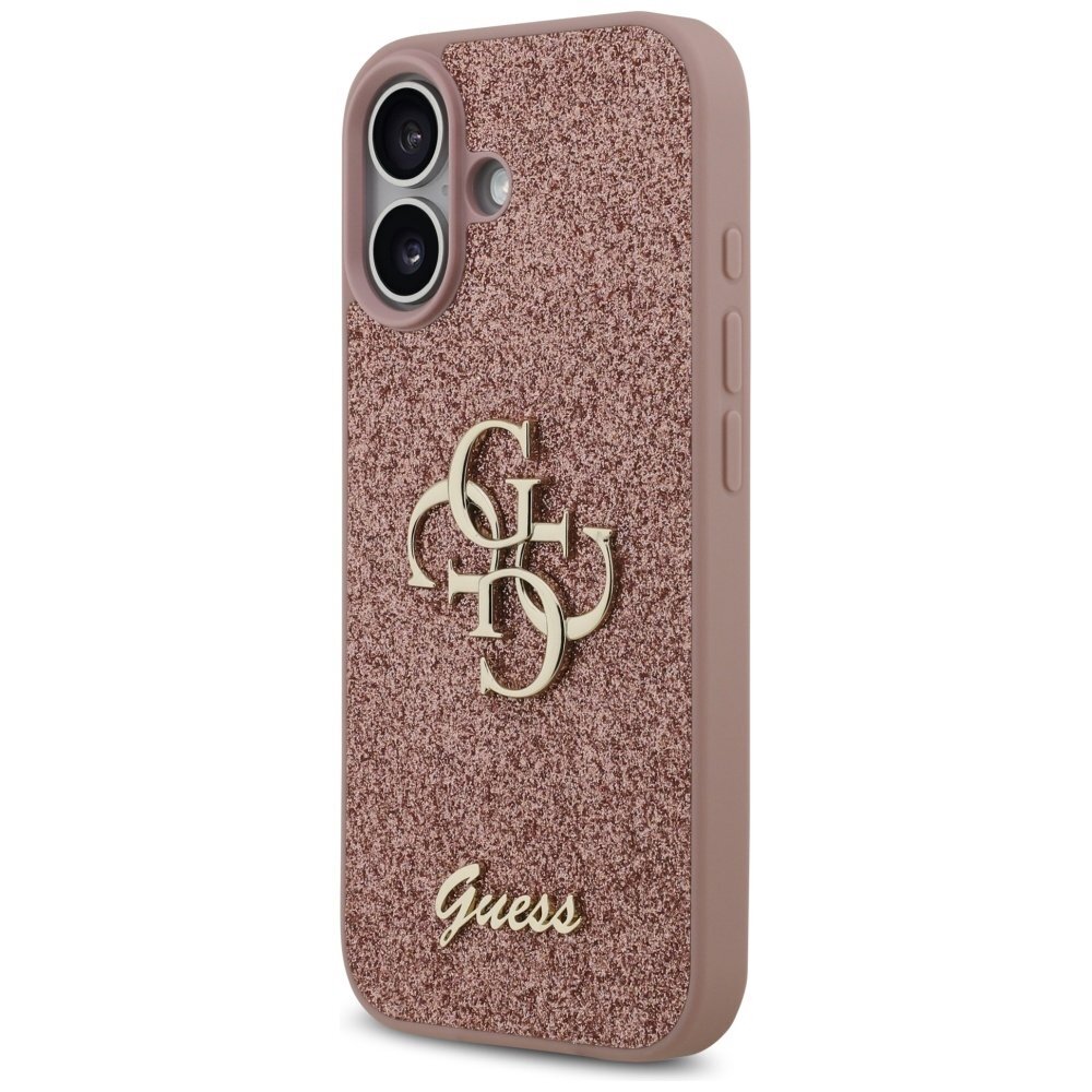 iPhone 17 dėklas Guess Fixed Glitter Big 4G – rožinis 1