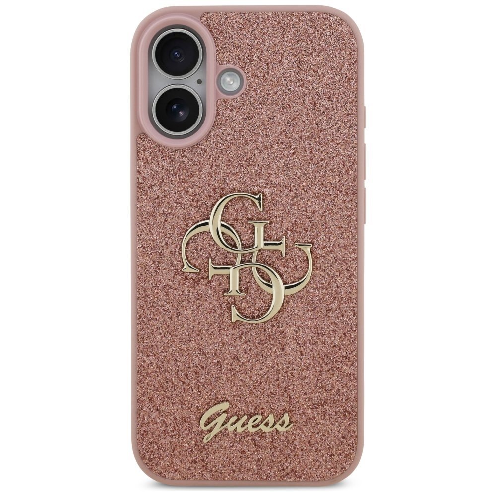 iPhone 17 dėklas Guess Fixed Glitter Big 4G – rožinis 2