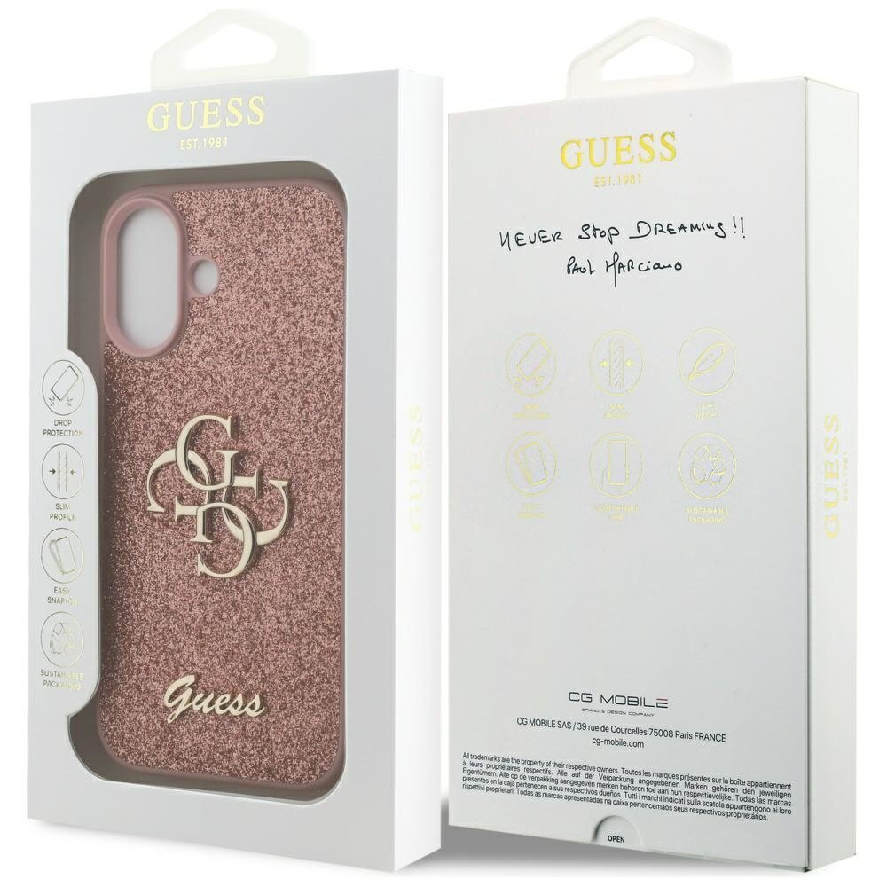 iPhone 17 dėklas Guess Fixed Glitter Big 4G – rožinis 7 iPhone 17 dėklas Guess Fixed Glitter Big 4G – rožinis 7