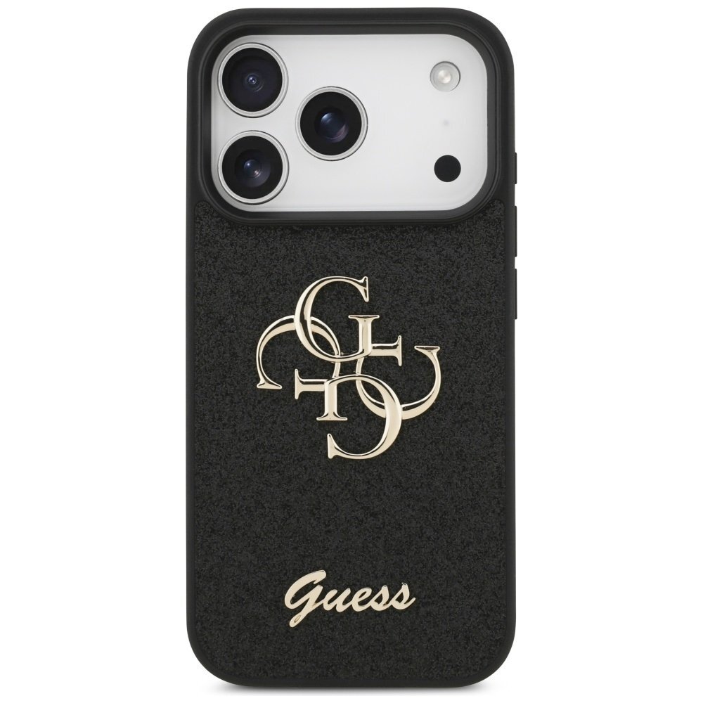 iPhone 17 Pro dėklas Guess Fixed Glitter Big 4G – juodas 2