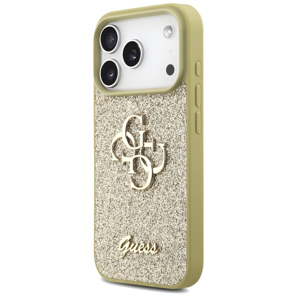 iPhone 17 Pro dėklas Guess Fixed Glitter Big 4G – auksinis 1