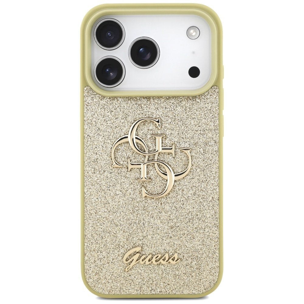 iPhone 17 Pro dėklas Guess Fixed Glitter Big 4G – auksinis 2 iPhone 17 Pro dėklas Guess Fixed Glitter Big 4G – auksinis 2